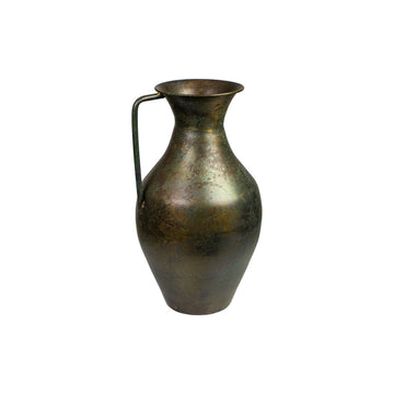 Vase Romimex Antique Brown Metal With handle