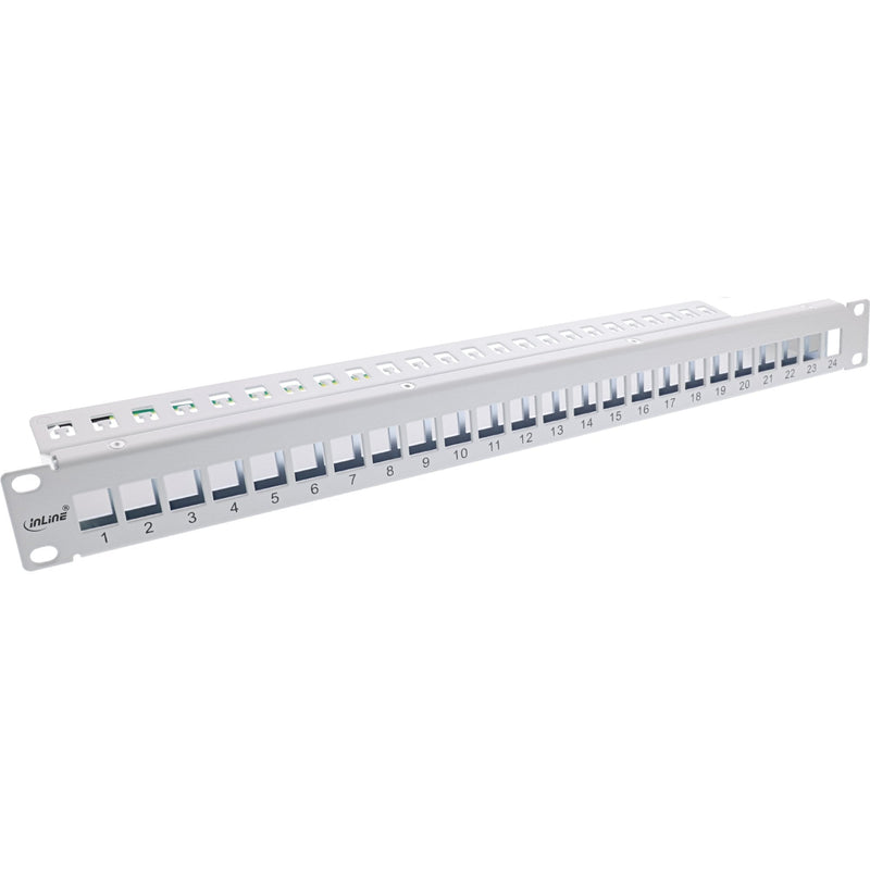 Inline Patch Panel Blank 19 24 Ports 1U Grey Claro