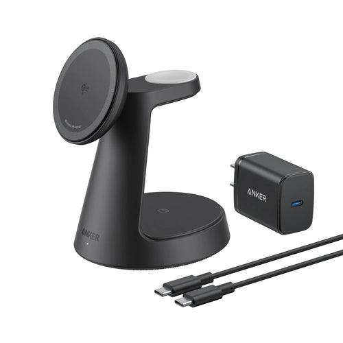 Anker Maggo 3-IN-1 Charging Station Cablelose Ladestation Black QI2 15W Incl. Zertifiziertes Modul Fr Apple Wa — image 1