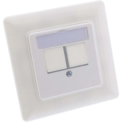 Inline® Frame Set For 2x RJ45 Keystone Snap-in, White RAL9010 — image 1