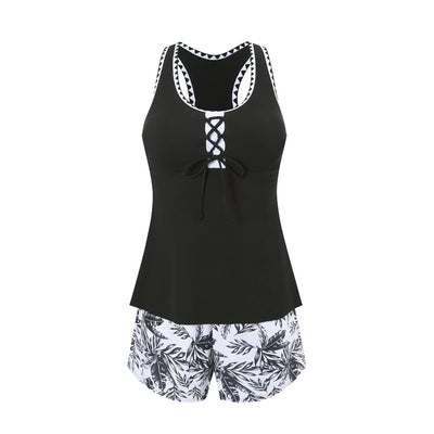 Womens Tank-top Top And Bikini Bottoms Two-piece Swimsuit Set