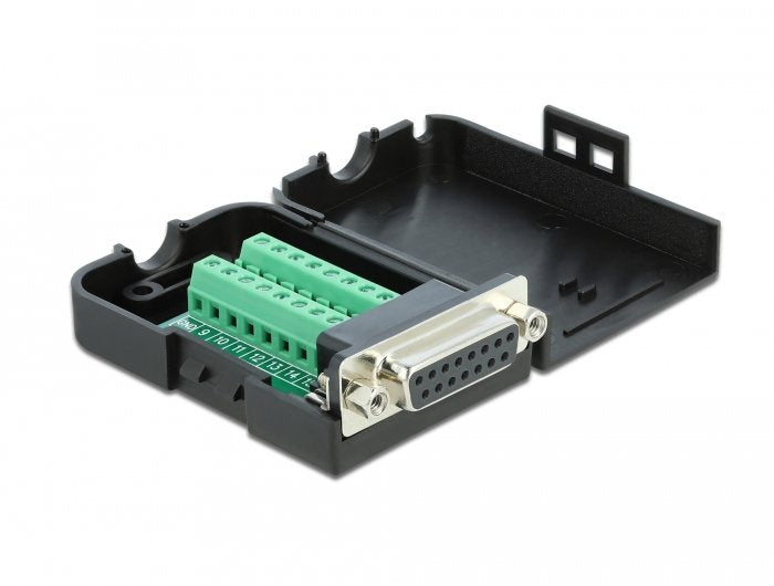 Delock D-SUB15 Connector Female a Terminalblock With Housing