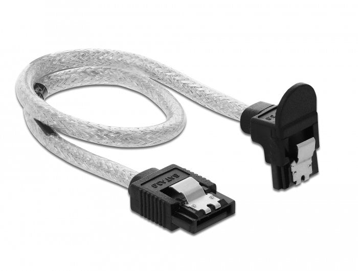 Delock Cable SATA 6GB/S Gerade Auf Unten Angular 30CM Transparent