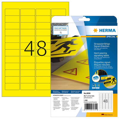 Herma Labels Señalización A4 45,7X21,2MM Lámina Yellow 1200 Pieces — image 1