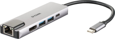 Docking USB Type-c D-link DUB-M520 2x USB 1x USB Type-c 1x HDMI 1x RJ45 1XTHUNDERBOLT Grey — image 1