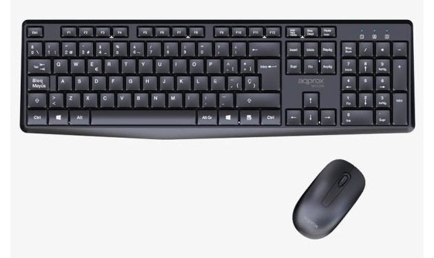 Approx Keyboard And Mouse Wireless APPMX420B 2.4GHZ Multimedia 1000DPI Colour Black