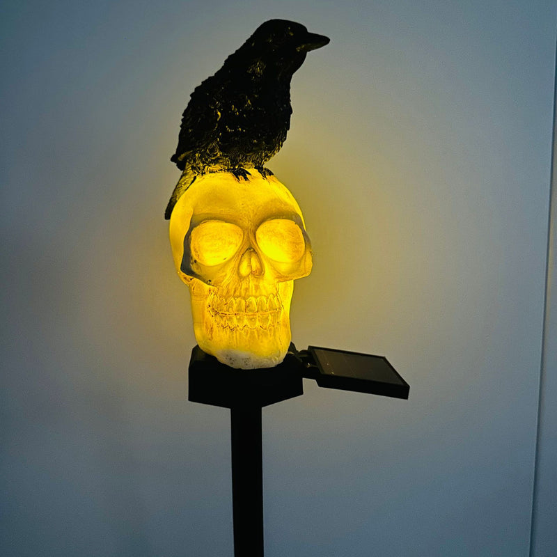 Resin Ground-insert Lantern For Skull-themed Halloween Decorations
