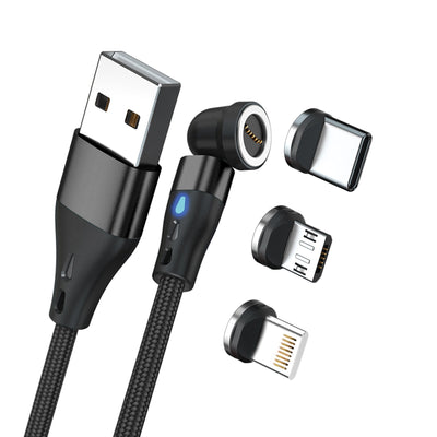 Realpower Magnetic Cable 3 AMP,2M, Black With Adaptern — image 1