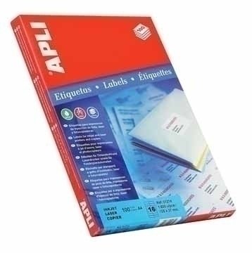 Apli Labels Autoadhesivas 01286 Printers Inkjet / Láser And Fotocopiadoras - A4 - 52.5*29.7MM - Forma Rectangu