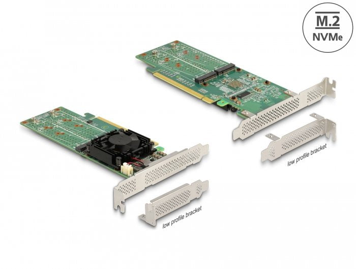 Pci Express X16 Card a 4 X Intern NVMe M.2 Key M - Low Profile Formfaktor