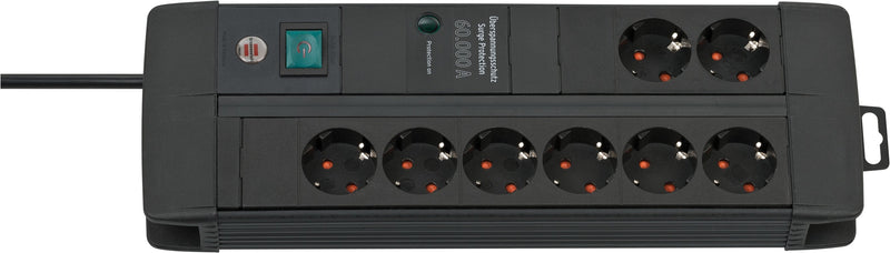 Brennenstuhl Power Strip Premium-line 8 Sockets Dú Or Black 3 Metres Protection Contra Sobretensiones 60.000A