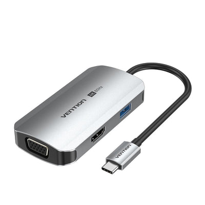 Vention Docking USB Type-c Tqahb 1x HDMI 1x USB 1x VGA 1x USB Type-c Pd Grey — image 1