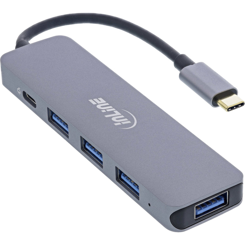 Inline USB 3.2 Type-c Multi Hub (4x USB-A 5GB/S + USB Type-c (data/Pd 87W), Otg, Housing Aluminium