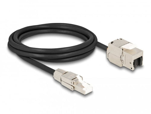 Delock Cable RJ45 Connector Male Montable Campo a Keystone Módulo RJ45 Connector Female CAT.6A 2M — image 1