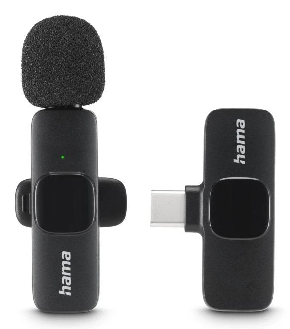 Hama Microphone Solapa Wireless - 2200 Ohm - USB-C - Sujeccion With Clip - Black