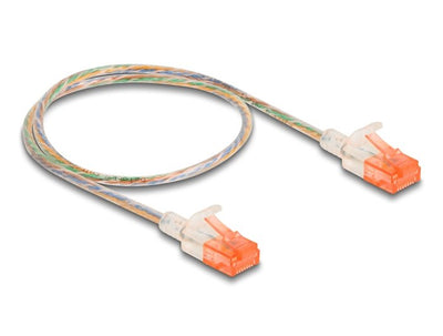 Delock RJ45 Network Cable CAT.6A U/UTP Slim 0,5M Transparent — image 1