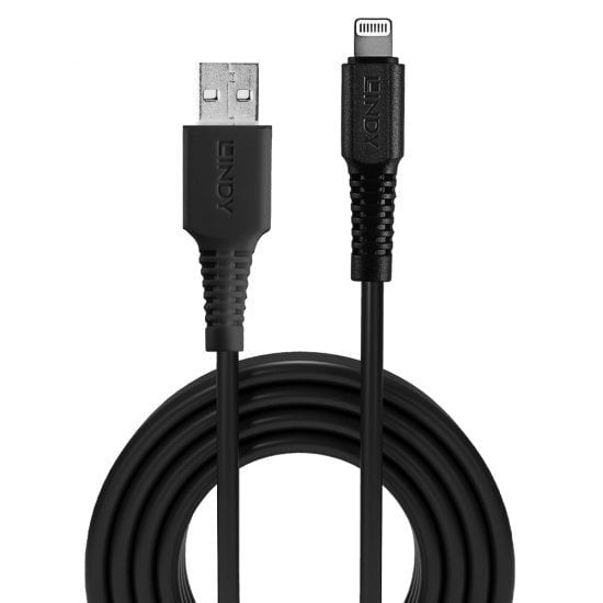 Lindy 31320 Cable Connector Lightning 1M Black