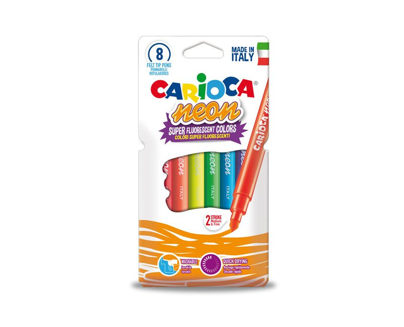 Carioca Marker Neon Fluorescent Colours - Box Of 8