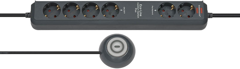 Brennenstuhl Eco-line Comfort Switch Base Múltiple 2M 6 Salidas AC Antracita