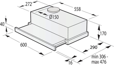 Gorenje Campana Extractora TH62E3X Semintegrada Removable Steel Inoxidable 350M³/H — image 1