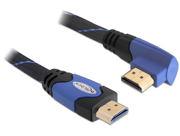 Delock HDMI Cable a Male HDMI a Male Angular 4K 3M Black/Blue