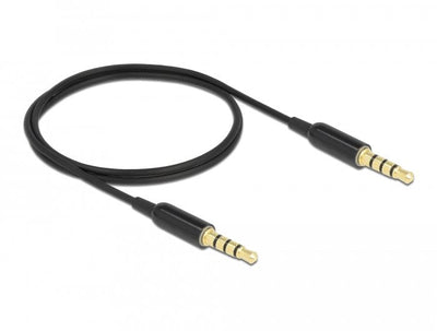 Delock Cable Jack 3,5MM And 4 Pines Connector 3,5MM And 4 Pines Ultra Slim Black 0,5 Metres 66075 — image 1