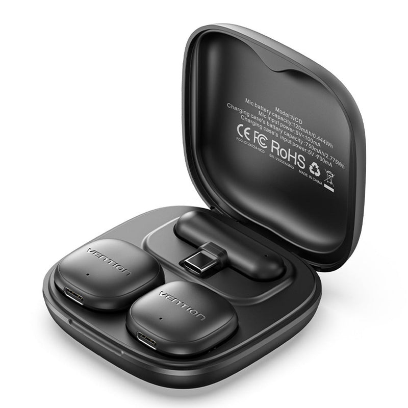Vention Micrófono Inalámbrico Con Clip Lavalier NCDB0 USB Tipo-c Lightning Includes Receptor 2 Unidades