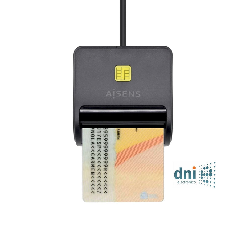 Aisens Card Reader External Smart Dni, Black