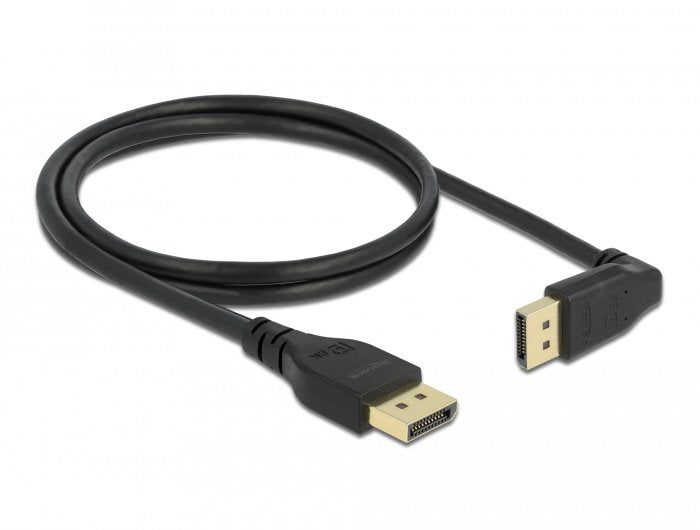 Delock DisplayPort Cable Plug Gerade Zu Plug 90° Oben Gewinkelt 8K 60 HZ 1M Without Einrastfunktion