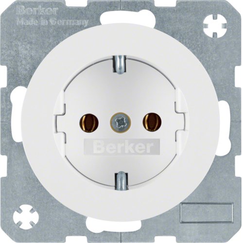Berker 47432089 Socket Power Schuko R.1 R.3 White Polar, Glossy — image 1