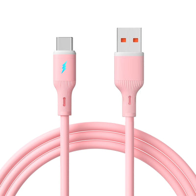 Akyga USB Cable AK-USB-61 USB a M USB Type-c M Ver. 2.0 18W 1M Pink Silicone — image 1