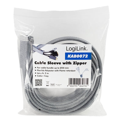 Logilink KAB0072 Case Cable With Zip Poliester Ø 30MM Grey 2M — image 1