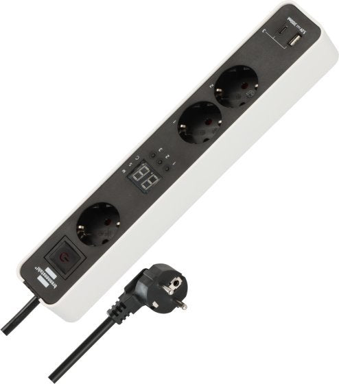 Brennenstuhl 1153230026 Base Múltiple 1,5M 3 Salidas AC Indoor Black White