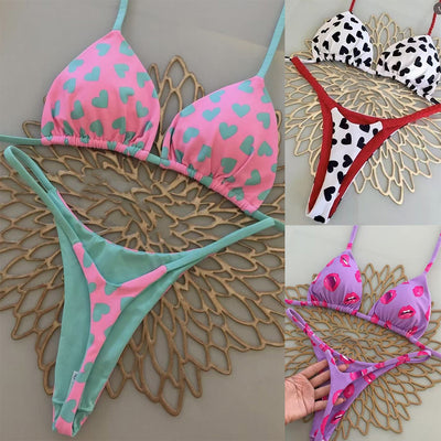 Bikini Swimsuit Three-piece Style Sexy Cartoon Print