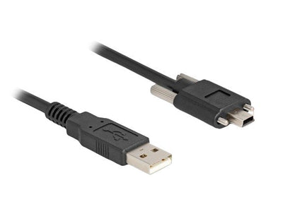 Delock 80478 USB Cable 2.0 Tipo-a Male a Type Mini-b Male With Screws 1M Black — image 1