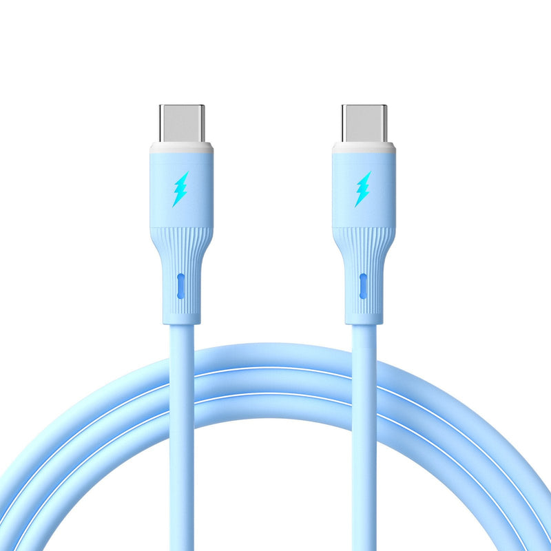 Akyga USB Cable AK-USB-68 USB Type-c M USB Type-c M Ver. 2.0 60W 1M Blue Silicone