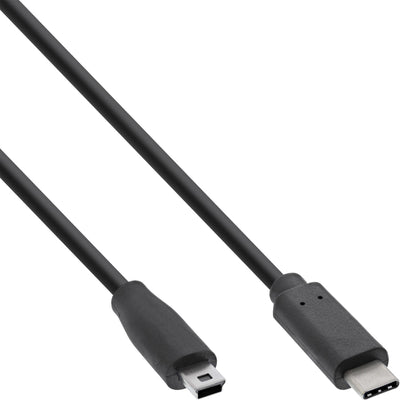 Inline Cable USB 2.0, Type-c Male a Mini-b Male (5 Pines), Black 2M — image 1