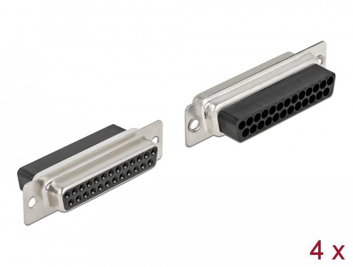 Delock D-sub Connector Crimpado 25 Clavijas, Metal 4 Pieces