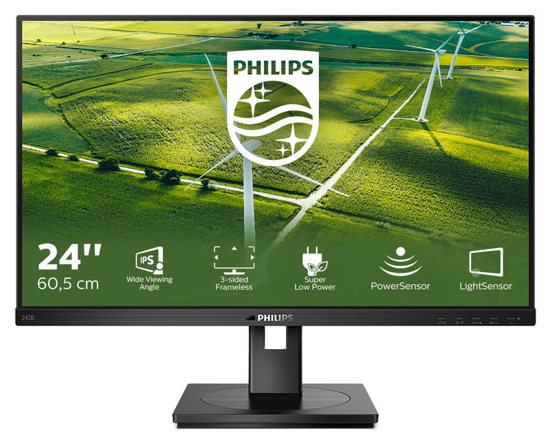 Philips Monitor 242B1G 00 23.8 IPS FHD 1920X1080 1000:1 250CD M2 75HZ 4MS D-sub DVI HDMI 1x USB-B 4x USB 3.2