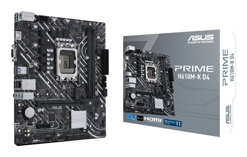 ASUS Motherboard Intel 1700 Prime H610M-K DDR4 Matx, 2XDDR4 2800M.2 USB 3.2 GEN1