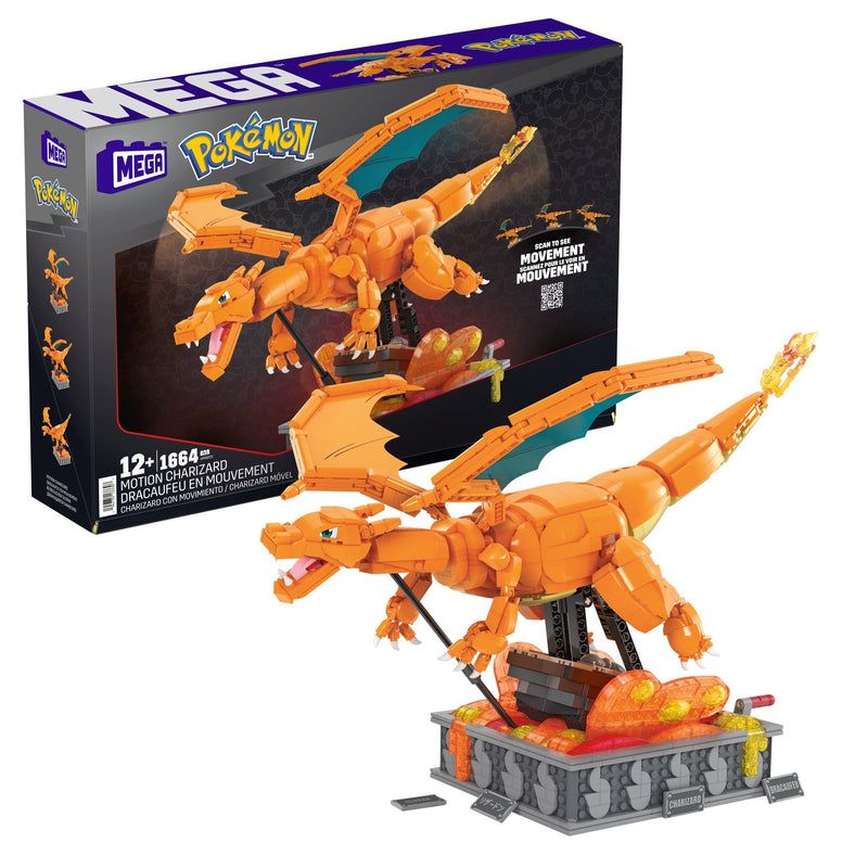 Mattel Figura Mega Construx Motion Pokemon Motion Charizard 1664 Pcs