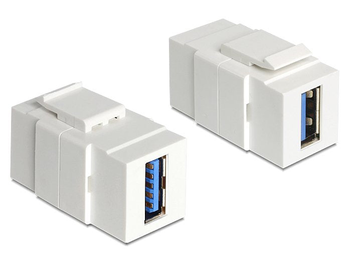 Keystone Módulo USB 5Gbps Type a Connector Female a Type a Connector Female White