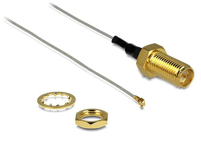 Delock Cable Antenna Rp-sma Connector Female Assembly Mhf Iii U.FL-LP-040 Kompatibler Connector Male 20CM 0.81 — image 1