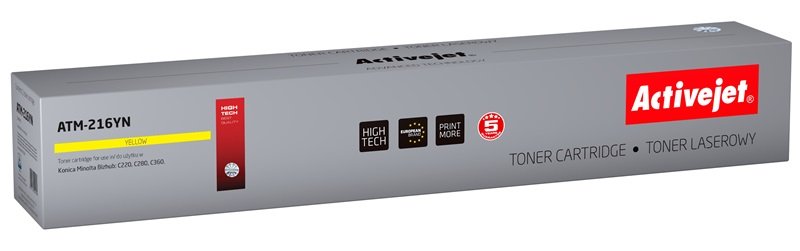 Activejet ATM-216YN Cartridge Toner Compatible Yellow Replacement Konica Minolta TN216Y