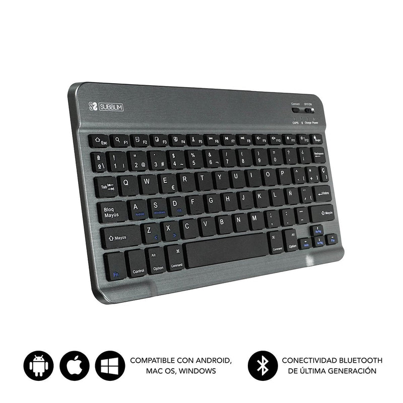 Subblim Keyboard Bluetooth SM0002 Smart Bt Grey Bt 3.0 Soft Touch Battery 420MAH Compatible Multidispositivo