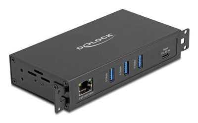 3 Port USB 5Gbps Hub + RJ45 Gigabit LAN PoE + Port With USB Type-c™ Host-conexión Im Housing Metálica And 1,5  — image 1