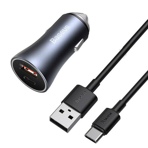Baseus Car Charger Golden Contactor Pro Dual Quick Charger U + C, PD 3.0, Qc 4 +, Scp Fcp Afc (with USB - Type — image 1