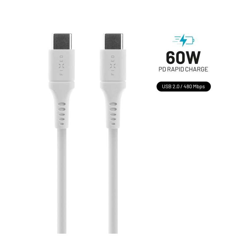 Fixedusb-c/USB-C I Obsluga Pd, 1,2M, USB 2.0, 60W, Bialy