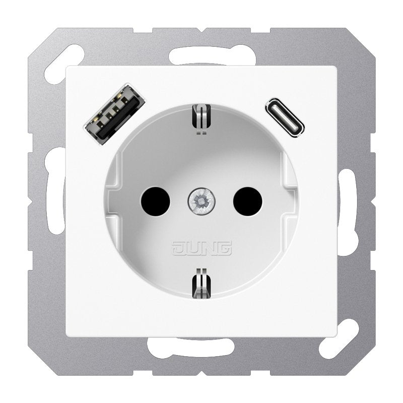 Jung A1520-15CAWW Socket Schuko M.usb Type AC
