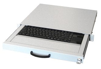 Aixcase 19 Rack 1U Keyboard Touchpad USB Grey Claro German